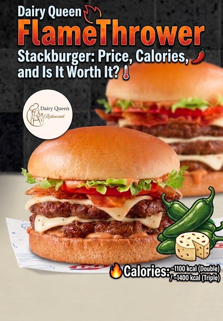 Dairy Queen FlameThrower Stackburger with jalapeno bacon and FlameThrower sauce