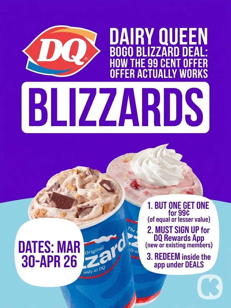 Two Dairy Queen Blizzard treats side by side for the BOGO deal