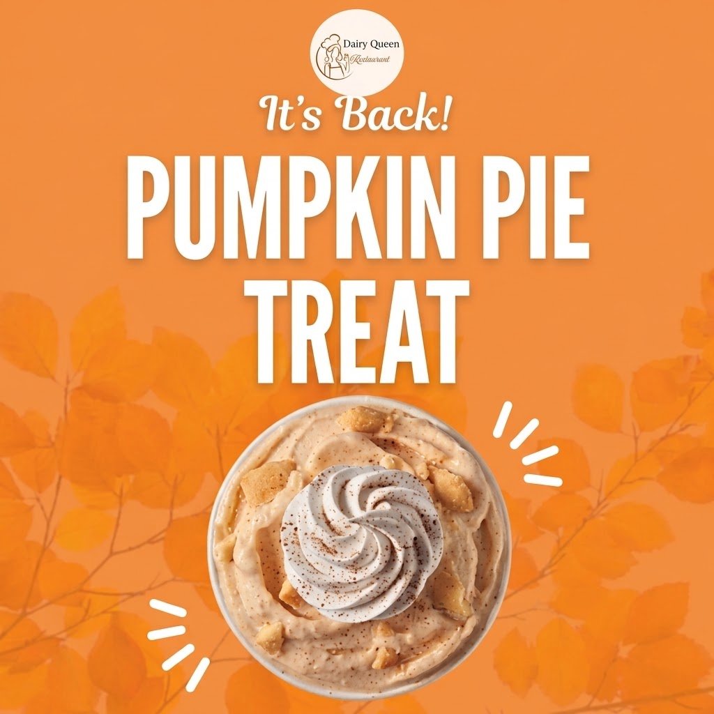 Dairy Queen Pumpkin Pie Blizzard topped with whipped topping and nutmeg